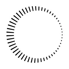 Circular radial, radiating lines, beams, rays. Geometric circle vector illustration. Cyclic loop concentric pattern