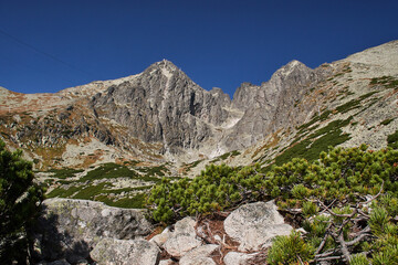 View on Lomnicky stit mountain in high Tatras, Slovakia, Europe