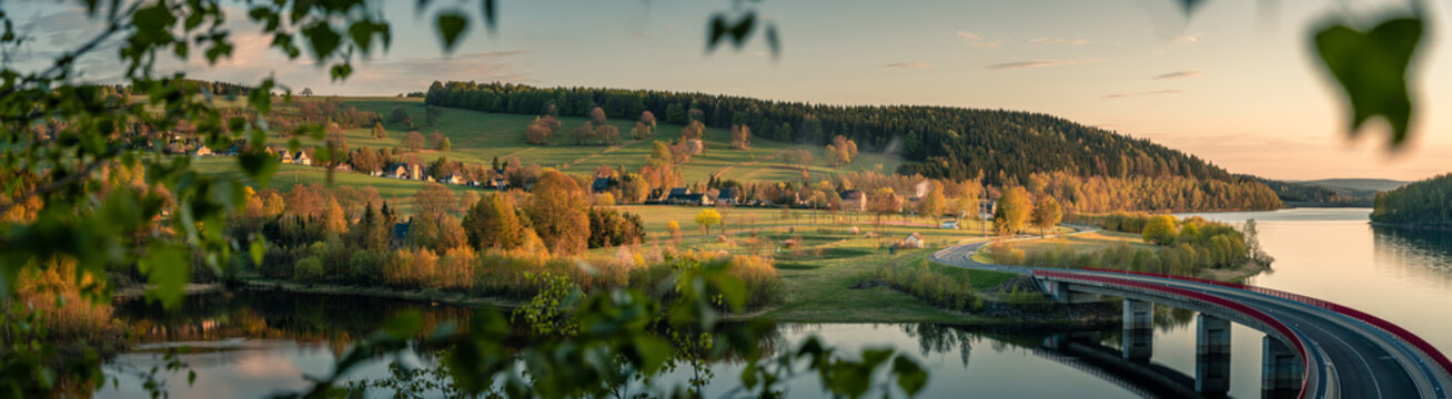 Talsperre Rauschenbach - Landschaft Erzgebirge Panorama