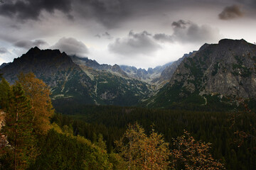View on wild nature in amazing high Tatras, Slovakia, Europe