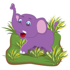 Happy cartoon elephant  isolated