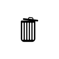 Trash bin icon black on white background. Vector EPS10