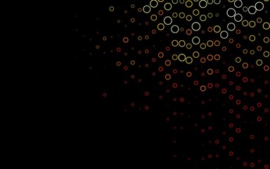 Dark Green, Red vector background with bubbles.