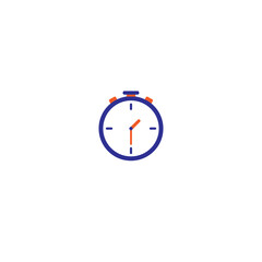 Clock in colors on a white background. Vector EPS10