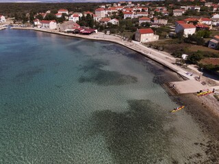 Beautiful nature with a village by the sea