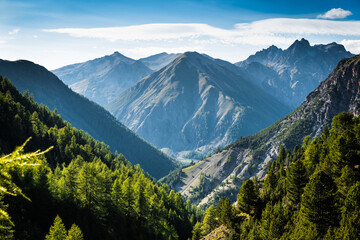 Obraz premium Landscape with mountains in Livigno, Italy. 