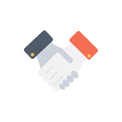 Obraz na płótnie Canvas Colored handshake icon on a white background. Business icon. Partner. teamwork. Good deal. Vector EPS10