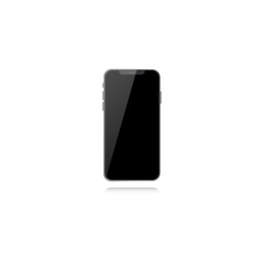 Realistic gray smartphone on white background with shadow. Vector EPS10