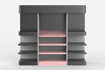 Display stand, retail display stand for product , display stands isolated on white background. 3d illustration
