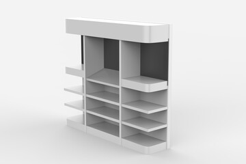 Display stand, retail display stand for product , display stands isolated on white background. 3d illustration
