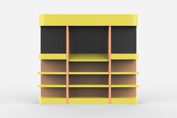 Display stand, retail display stand for product , display stands isolated on white background. 3d illustration