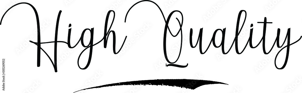 Fototapete high quality cursive calligraphy text black color text on white background