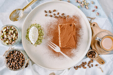 Tiramisu dessert with espresso
