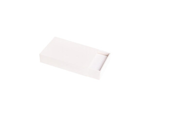 white color open product box. top view of white open product box. Product box mockup.