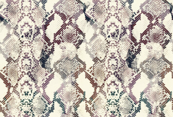 Brush Style Snake Skin Seamless Pattern Trendy Colors Elegant Animal Concept Design Fashion Material Dusty