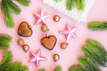 New year's design. New year 2021. Festive atmosphere Christmas decoration Christmas toys