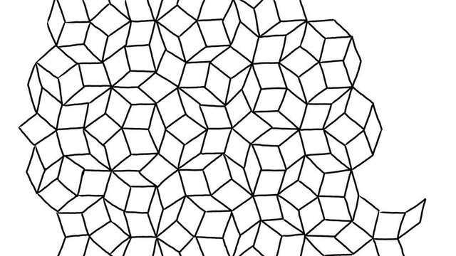 animation of parquet and penrose mosaics. black and white