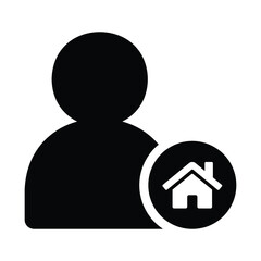 Profile icon vector with home symbol user person avatar,user home icon