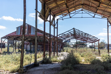 Fototapeta na wymiar Abandoned factory interior ruins