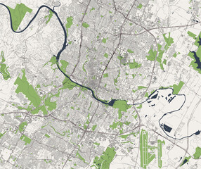map of the city of Austin, Texas, USA