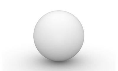 3D white ball on white background