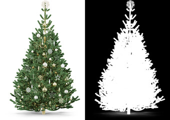 Christmas tree with alpha channel, 3d image