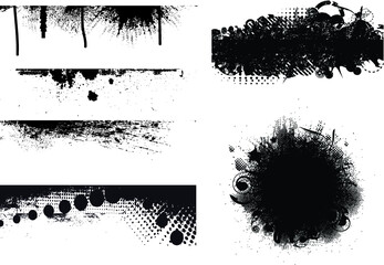 Edges Vector Set . Design Elements . Grunge Borders , Dividers or Brush Strokes .