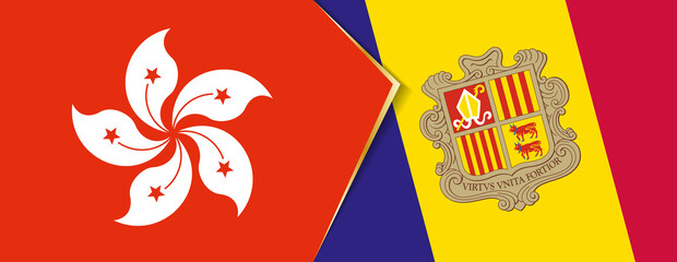 Hong Kong and Andorra flags, two vector flags.