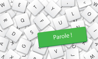 Fototapeta parole in white keyboard keys background obraz