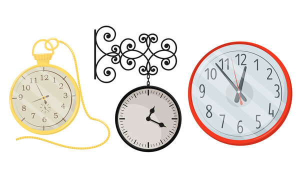 Different Clocks as Device for Measuring and Indicating Time Vector Set