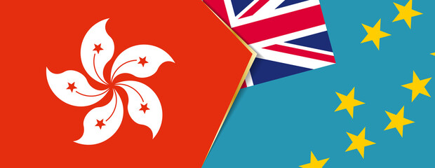 Hong Kong and Tuvalu flags, two vector flags.