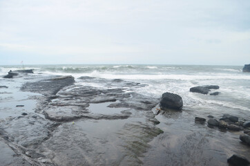 waves and rocks on the beach