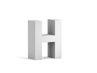 Fototapeta premium White bold letter H isolated on white background