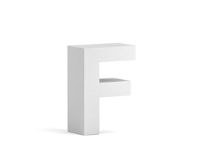 White bold letter F isolated on white background