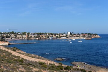 Fototapeta na wymiar Costa Blanca. View of Cabo Roig in Orihuela Costa. Spain