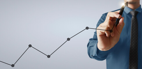 Hand drawing chart, graph stock of growth