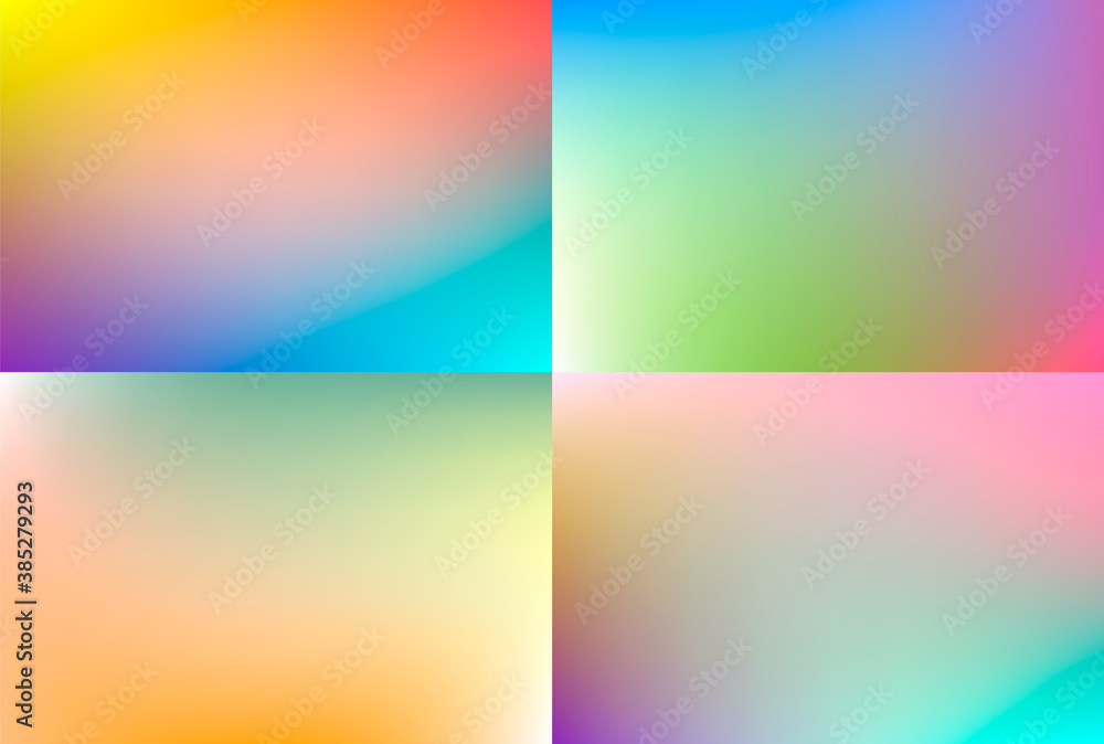 Aufkleber Abstract colorful vector backgrounds set. Elements for your website or presentation. For Abstract Modern Screen Design For Mobile App. Vector Illustration