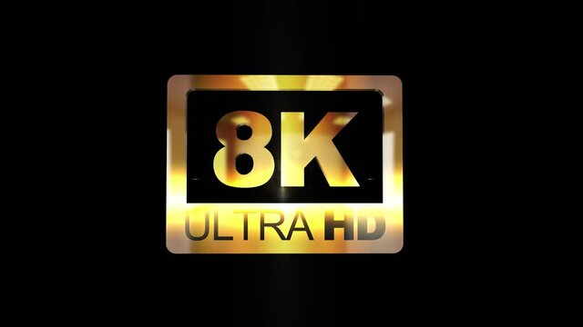 8K ULTRA HD icon logo animation