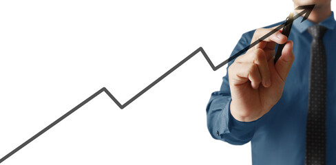 Hand drawing chart, graph stock of growth