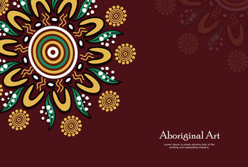 Aboriginal dot art banner background