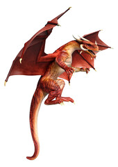 3D Rendering Fairy Tale Dragon on White