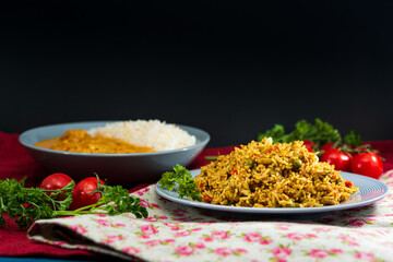 Tasty Indian food basmati rice on a plate
