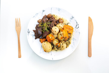 Red wine cock-delicious french recipe coq au vin