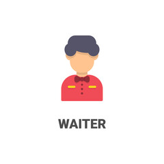 waiter vector icon from avatar collection. flat style illustration
