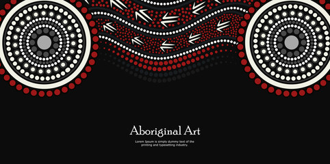 Aboriginal dot art banner background © rashmisingh