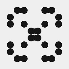 Abstract Cross Pattern Dots Logo generative computational art illustration