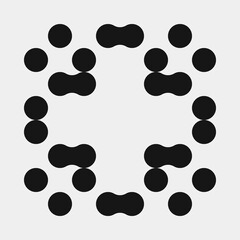 Abstract Cross Pattern Dots Logo generative computational art illustration