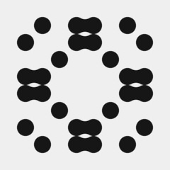 Abstract Cross Pattern Dots Logo generative computational art illustration