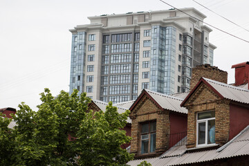 old and modern buildings in the city
