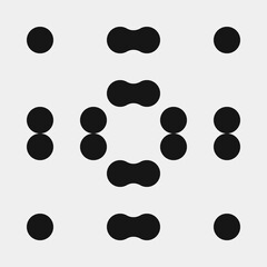Fototapeta premium Abstract Cross Pattern Dots Logo generative computational art illustration